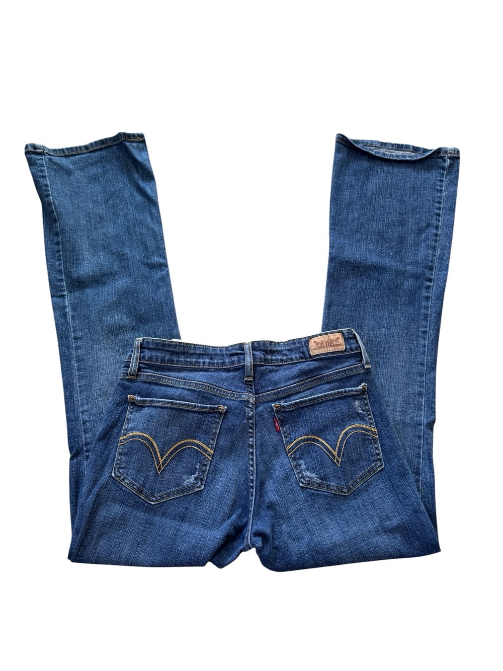 Levis 518 Superlow Bootcut Jeans Womens 7 Medium Low Rise Flare Dark Wash Y2K - Picture 3 of 6
